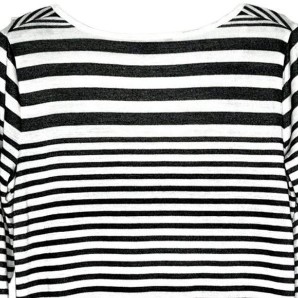 Vince Long-Sleeved, Boldly-Striped Top - Black/White - S - Picture 7 of 9